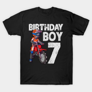 Motocross 7th Birthday Kids MX 7 Year Old Dirt Bike Birthday T-Shirt